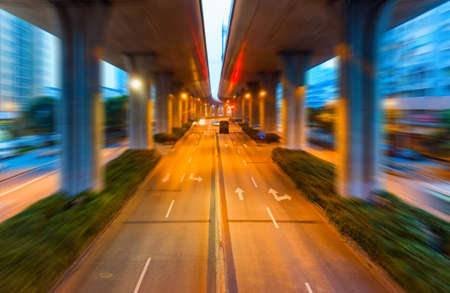 junction with light in shanghaiの写真素材