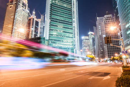 night scene of modern cityのeditorial素材