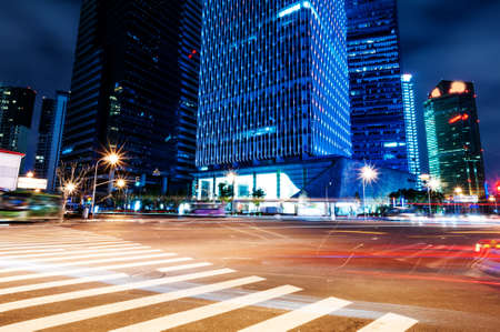 Shanghai Lujiazui Finance and Trade Zone of the modern city night background