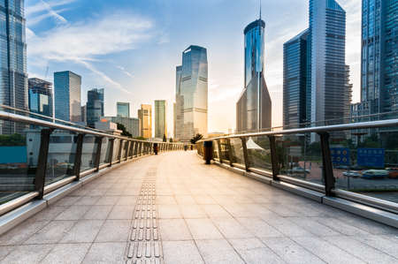 the modern building of the lujiazui financial centre in shanghai china.のeditorial素材