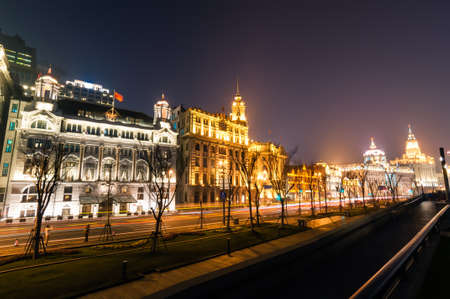 Waitan night viewのeditorial素材