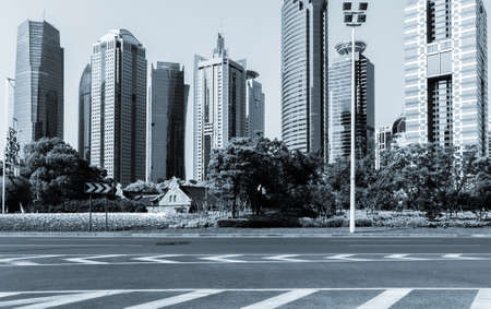 The century avenue of street scene in shanghai Lujiazui,China.