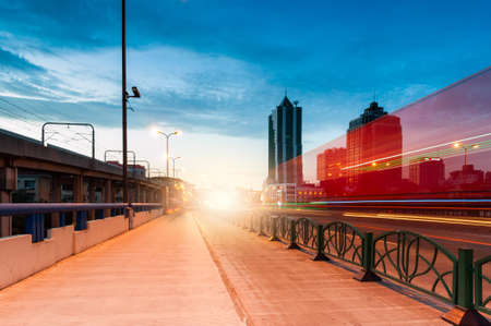 motion trucks on the bridgeのeditorial素材