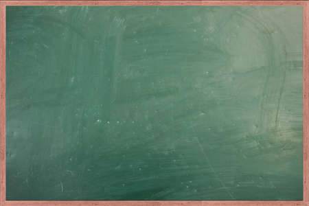Chalkboard blackboard with frame isolated. Black chalk board texture empty blank with chalk traces and wooden frame. Square.の写真素材