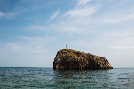 Stone island in the seaの写真素材