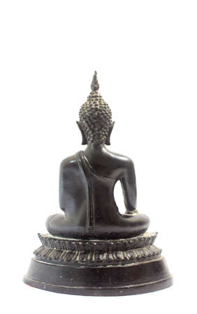 Black Buddha on white backgroundの写真素材