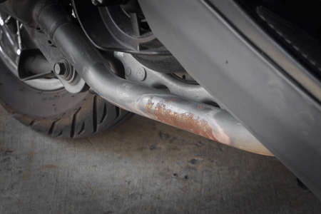 rust on exhaust pipeの写真素材