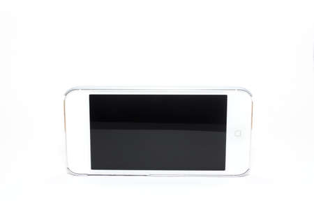 white telephone on white backgroundの写真素材