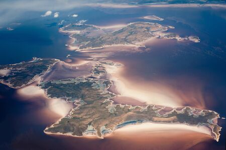 Aerial view of archipelago in the Persian Gulf