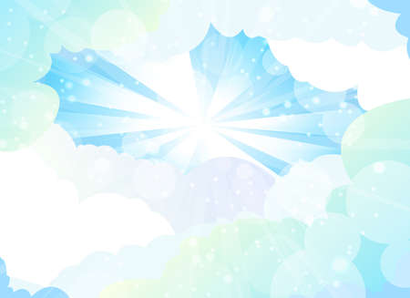 The Heavens Sun shining from behind cloudsのイラスト素材