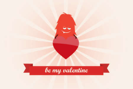 Valentine of funny creatureのイラスト素材