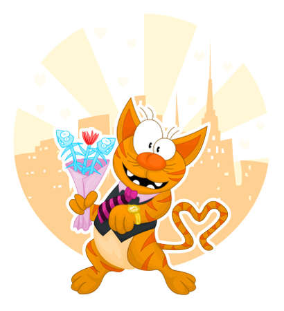 Cat- gentleman goes on appointmentのイラスト素材