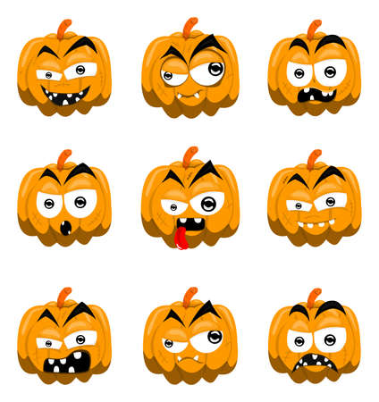 Cartoon halloween pumpkinsのイラスト素材