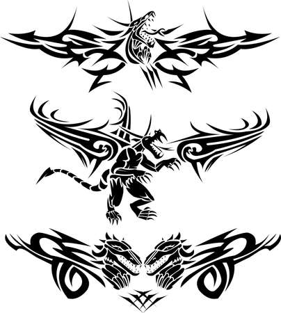 Tattoos dragonsのイラスト素材