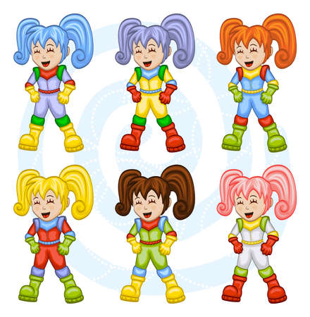 Cartoon astronautsのイラスト素材