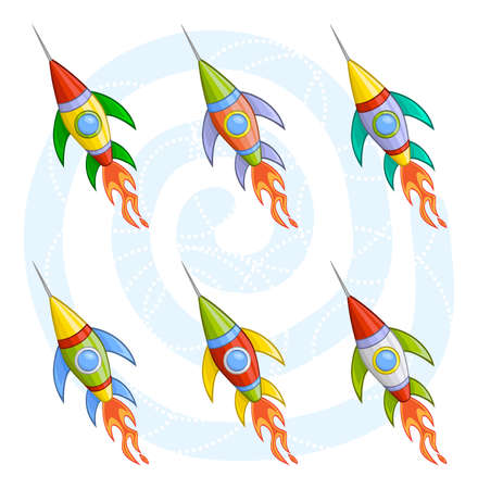 Cartoon rocketsのイラスト素材