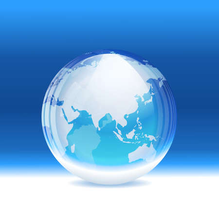 transparent snow globe with mapのイラスト素材