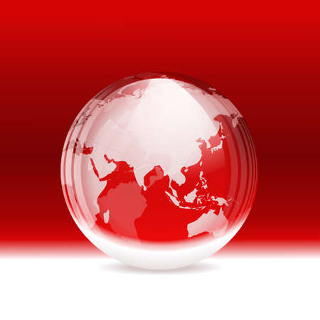 Vector transparent snow globe with mapのイラスト素材