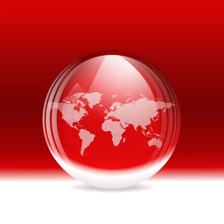 Vector transparent snow globe with mapのイラスト素材