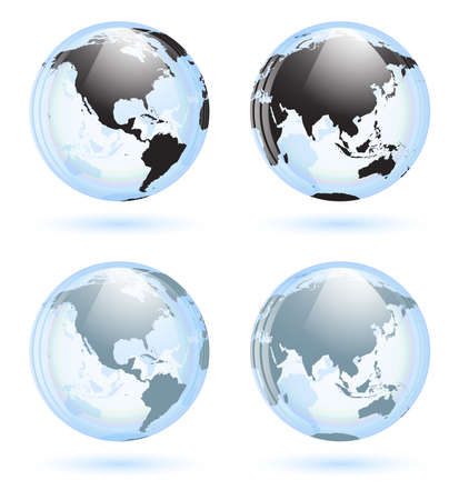 Earth globes setのイラスト素材