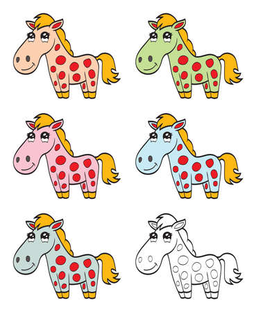 Cute cartoon horseのイラスト素材