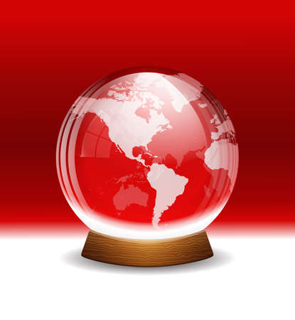 Vector transparent snow globe with mapのイラスト素材