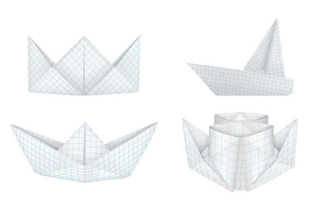 Origami ships setのイラスト素材