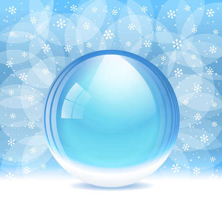 Vector empty transparent snow globeのイラスト素材