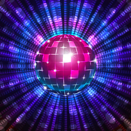 Fluorescent disco ballのイラスト素材