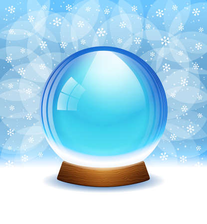 Vector empty transparent snow globeのイラスト素材