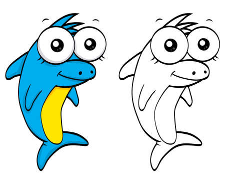 Cartoon dolphinのイラスト素材