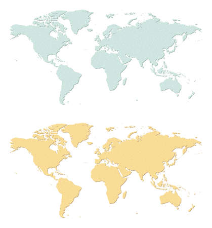 An illustration of two sandpaper earth maps のイラスト素材