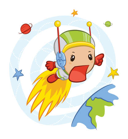 Cartoon boy-astronautのイラスト素材