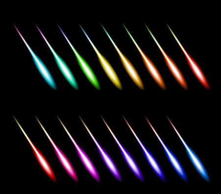 The collection of different colorful comets.のイラスト素材