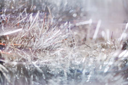 Christmas or New Year Background with tinselの写真素材