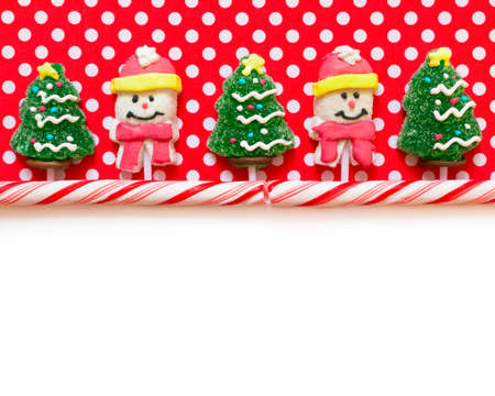 Christmas background with candiesの写真素材