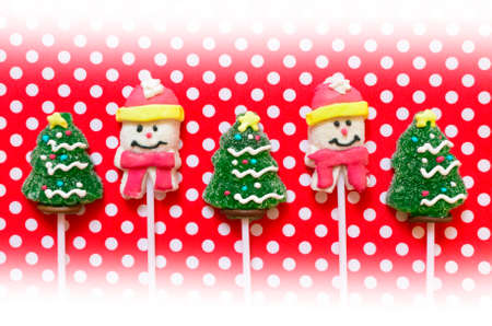 Christmas background with candiesの写真素材