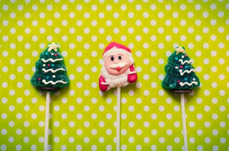 Christmas background with candiesの写真素材