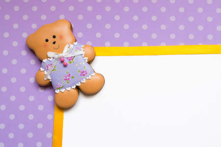 Background with a honey-cake bear