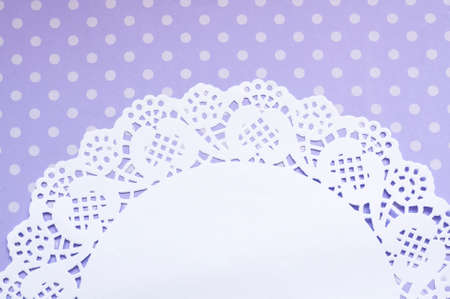 Polka-dot background with a napkinの写真素材
