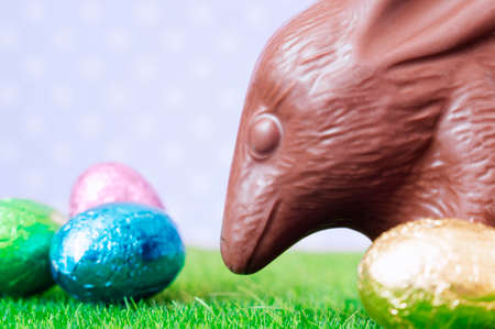 Chocolate Easter bilby against a background. Australian Easter concept.の写真素材