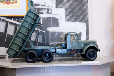 YAROSLAVL, RUSSIA - JULY 01, 2016: a model of a soviet truck YAZ-210E in the Museum of the History of Yaroslavl.のeditorial素材