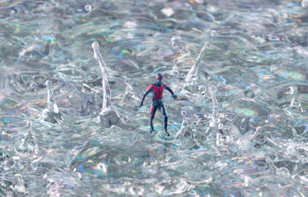 MAGNITOGORSK, RUSSIA - March 14, 2019: A figurine of Ant-Man hero. This is the fictional character of a comic books published by Marvel. Illustrative editorial.のeditorial素材