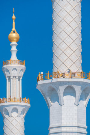 Detail of a mosque in Abu Dhabi, United Arab Emirates.の写真素材