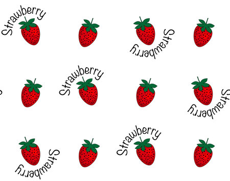 Seamless pattern with strawberry. Vector. Vector illustrationのイラスト素材