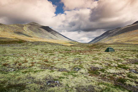 Camping in Rondane National Parkの写真素材