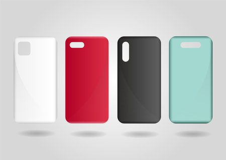Mobile phone cases mockup, can be used for business designs, presentation designs or any suitable designs.のイラスト素材