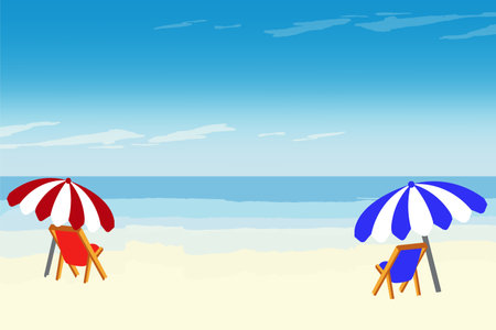 Summer beach backgroundのイラスト素材