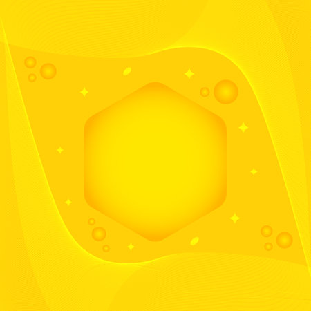 Elegant yellow wave background with geometric shapesのイラスト素材
