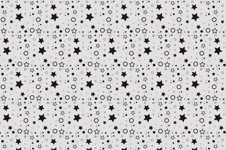 Beautiful black stars patternのイラスト素材